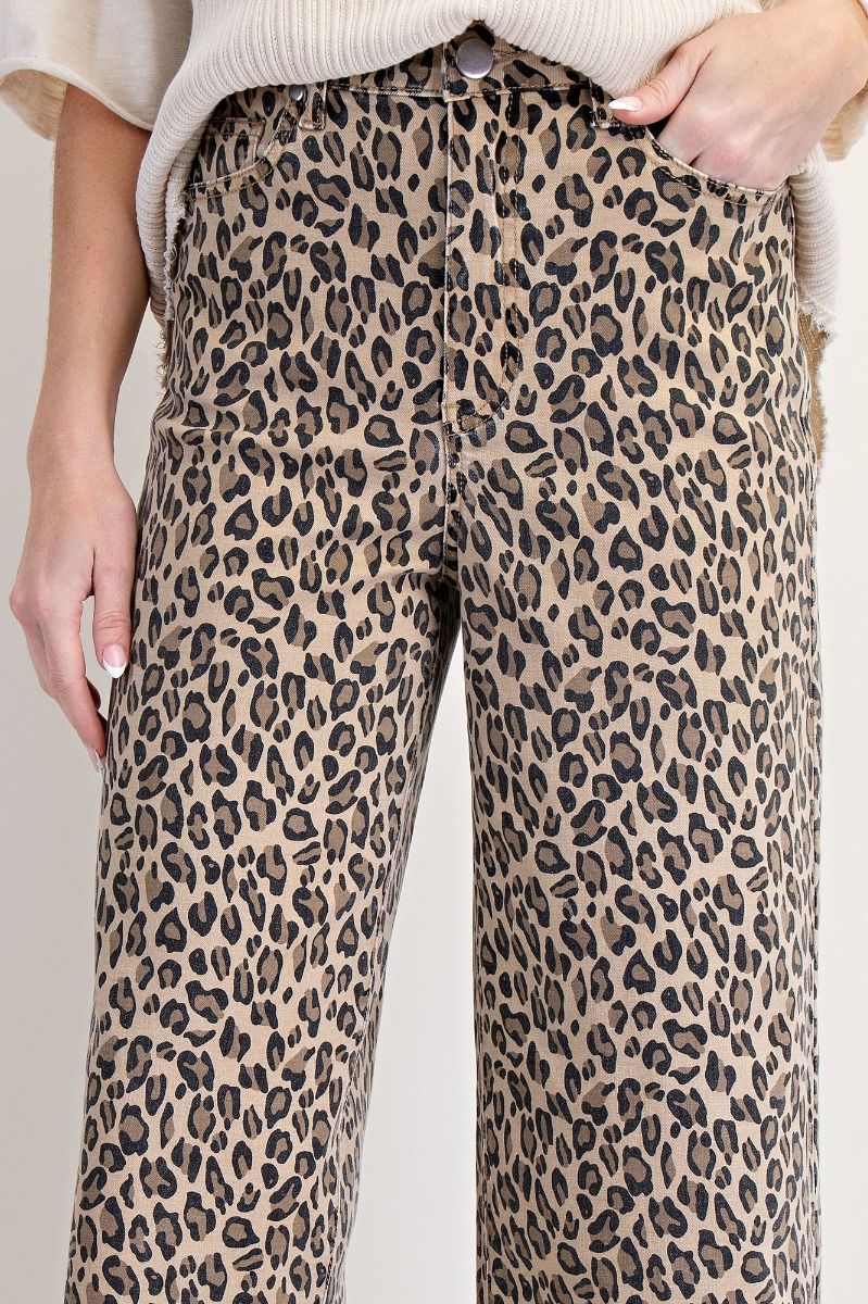 Easel ANIMAL PRINT WASHED TWILL PANTS