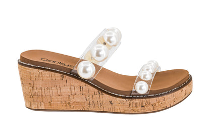 Corkys Clear and Pearls Happy Go Lucky Platform Sandal