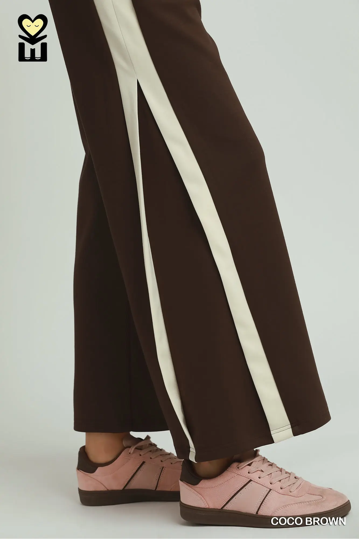 Umgee Coco Brown LUXEKNIT Colorblock Side Stripe Straight Pants 29"