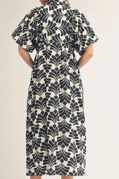 Jodifl Black Plus Size Smocked Front V-Neck Dress
