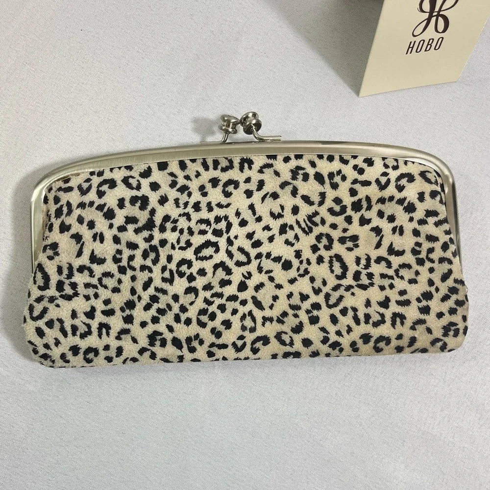 Hobo Mini Leopard Cora Large Frame Wallet